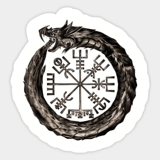 Ouroboros with Vegvisir Sticker